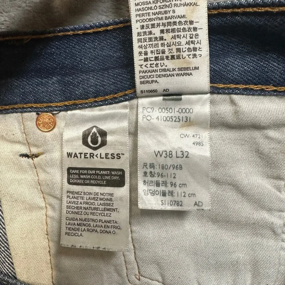 Levi's Straight Jeans Men's‎ Size 38x32 Blue Denim